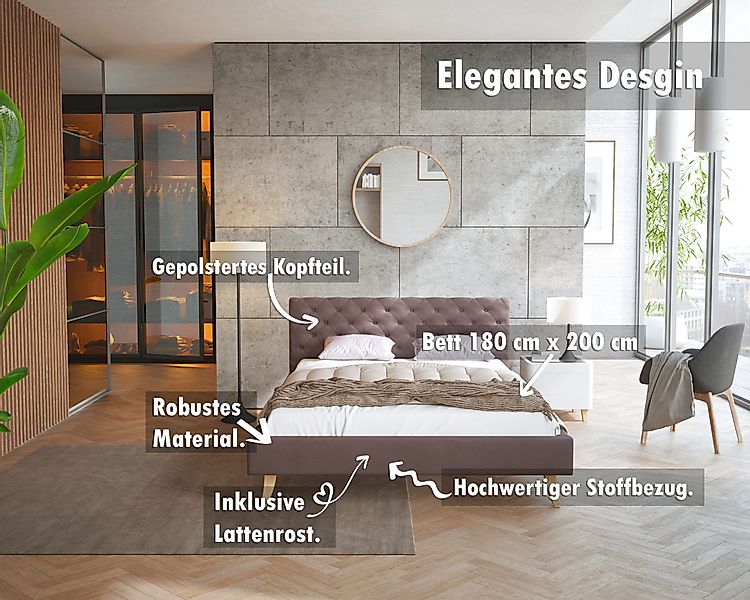 FDM Polsterbett Kalifornia Bettrahmen 120x200, 140x200, günstig online kaufen