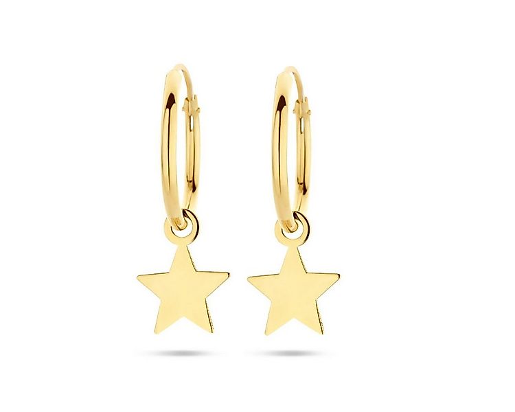 NICEANDnoble Paar Creolen 585er Gelbgold Ohrhänger Creolen mit Stern, 585er günstig online kaufen