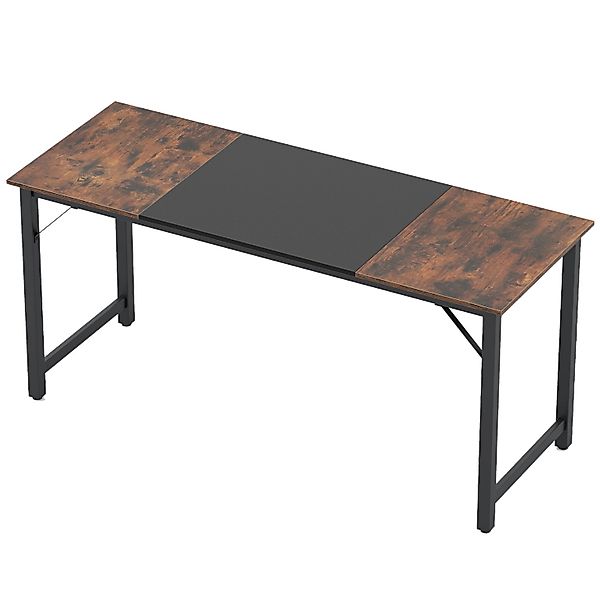 Costway Konferenztisch 160 x 60 cm mit Metallrahmen Rustikales Braun günstig online kaufen