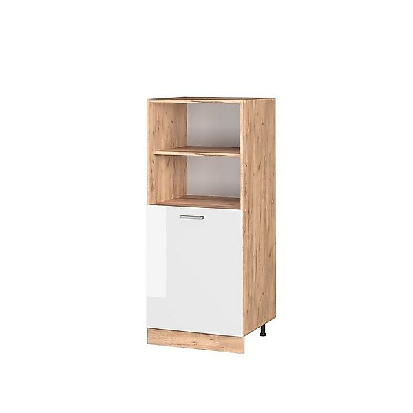 Vicco Herdumbauschrank R-Line Herdschrank Weiß Hochglanz/Goldkraft Eiche 60 günstig online kaufen