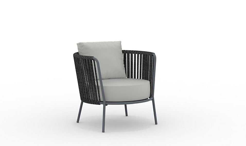 Daisy Rope Outdoor Lounge Sessel - rostfreier Stahl dunkelgrau, grau-grigio günstig online kaufen