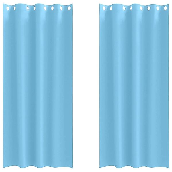 vidaXL Verdunkelungs-Vorhänge mit Ringen Himmelblau Polyester 4107326 günstig online kaufen
