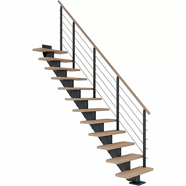 Dolle Mittelholmtr. Hamburg Eiche Weiß Anthrazit GH bis 279 cm Gerade 75 cm günstig online kaufen