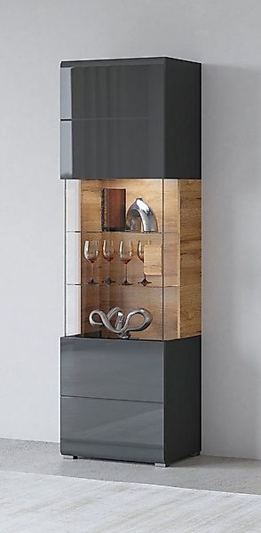 OTTO home Vitrine Toledo,Höhe 204 cm trendige Glasvitrine mit dekorative Fr günstig online kaufen