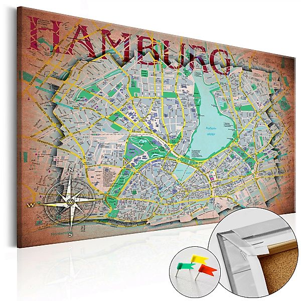 Korkbild - Hamburg [cork Map] günstig online kaufen