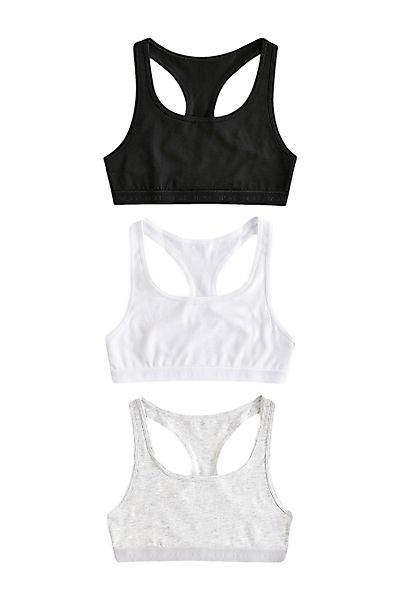 Next Crop-Top 3er-Pack Kurztops mit Ringerrücken günstig online kaufen