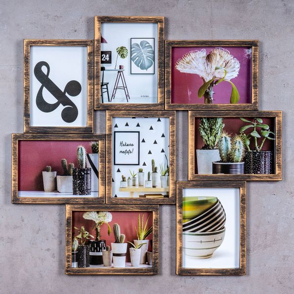 Levandeo® Bilderrahmen Collage, Bilderrahmen 8 Fotos günstig online kaufen