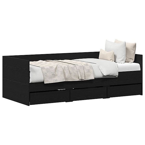 vidaXL Bett Daybed Schwarze Eiche Spanplatten 90 x 190 cm Langlebig Daybed günstig online kaufen