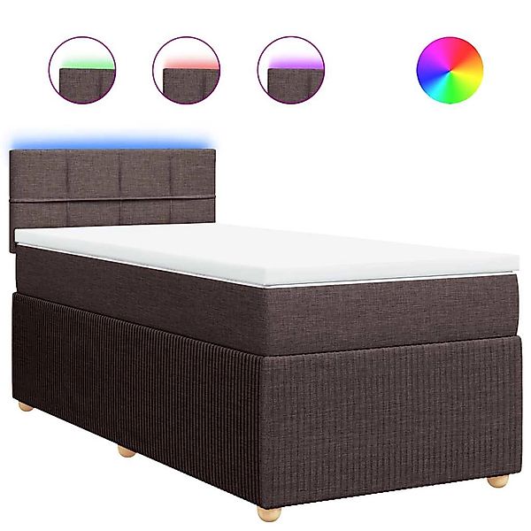 vidaXL Boxspringbett mit Matratze Dunkelbraun 100x200 cm Stoff 3289670 günstig online kaufen