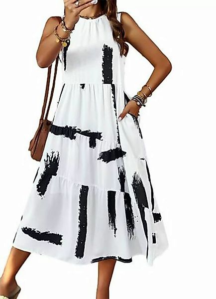 ZWY Maxikleid Damen-Strapskleid mit Rundhalsausschnitt, ärmelloses, lockere günstig online kaufen