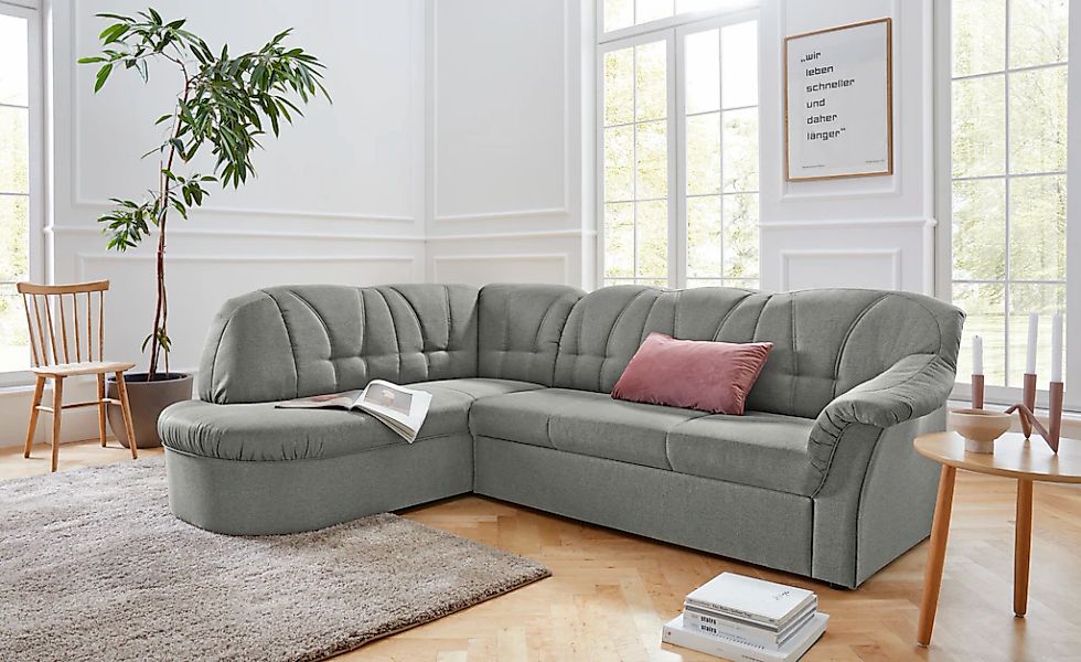 DOMO collection Ecksofa "Pegnitz, elegante Rückensteppung, zeitlose Formens günstig online kaufen