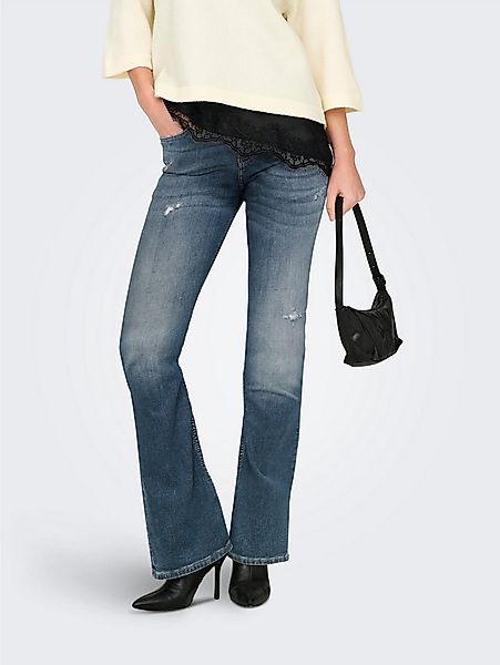 ONLY Bootcut-Jeans ONLBLUSH MID WAIST FLARED DNM REA1099 mit dezentem Used- günstig online kaufen