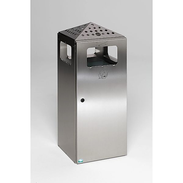 PROREGAL Eckiger Kombiascher Mit Einflügeltür Deckel 80 Liter HxBxT 92 x 40 günstig online kaufen