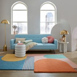 FLAIR RUGS Wollteppich "Lozenge mit abstraktem Retro-Design" rechteckig 10 günstig online kaufen