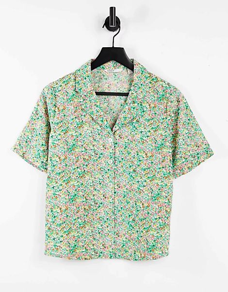 Only – Kurzärmliges Hemd mit Blumenprint-Mehrfarbig günstig online kaufen