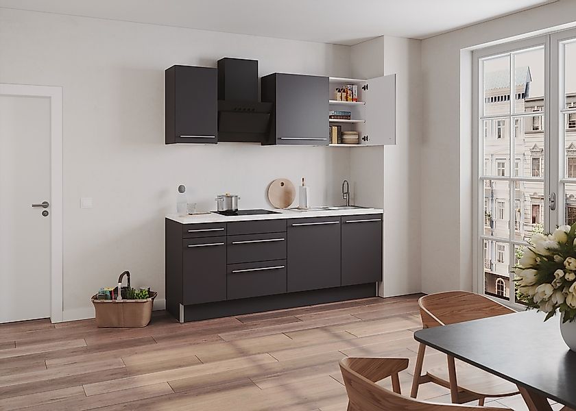 KOCHSTATION Küche "KS-Bern2" Breite 210 cm, wahlweise mit E-Geräten, für au günstig online kaufen