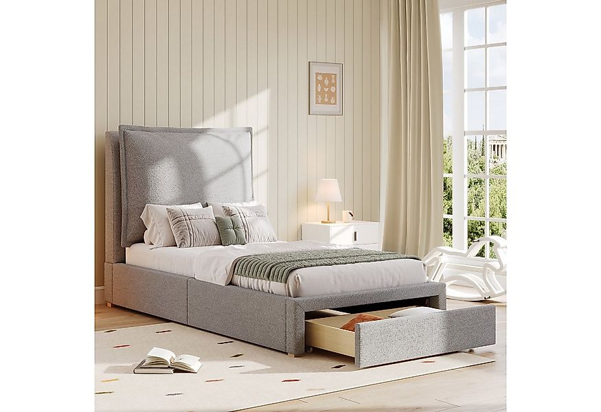 Flieks Polsterbett, Kinderbett 90x200cm mit Schublade & gepolstertem abnehm günstig online kaufen