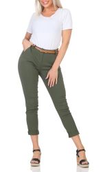simaranda Chinohose Damen Hose Gürtel 1028 günstig online kaufen