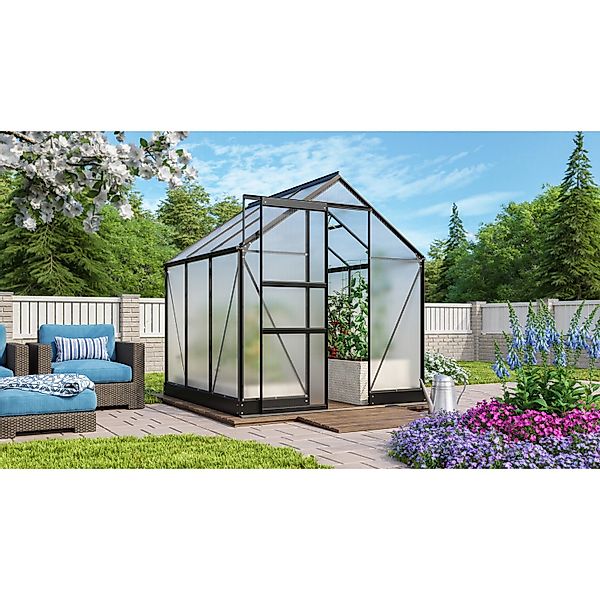 Vitavia Gewächshaus Apollo 3800 Schwarz 3,8 m² inkl. Fundament günstig online kaufen