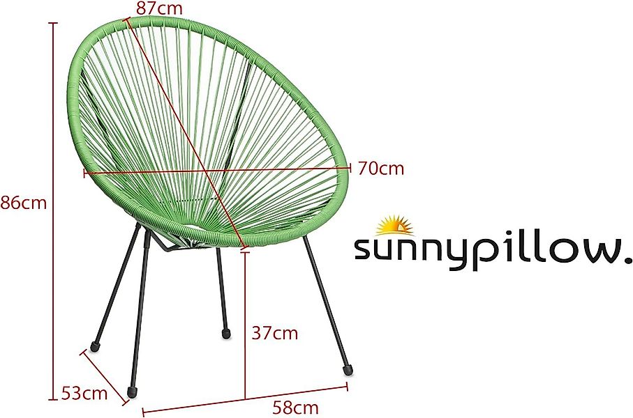 sunnypillow Gartenstuhl Acapulco, gemütlicher Loungesessel für günstig online kaufen