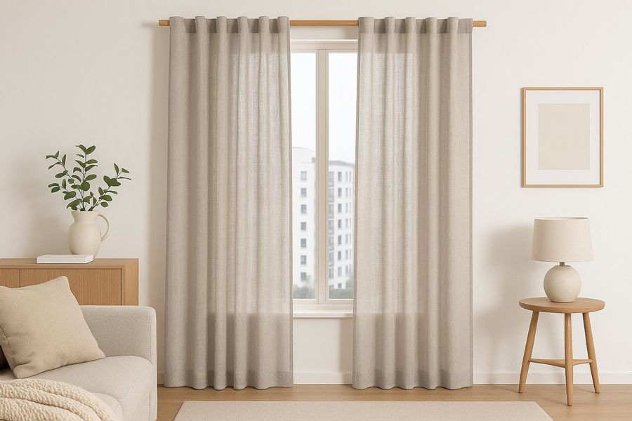 Restilo Gardine Gardine Stangendurchzug Vorhang Viskose günstig online kaufen
