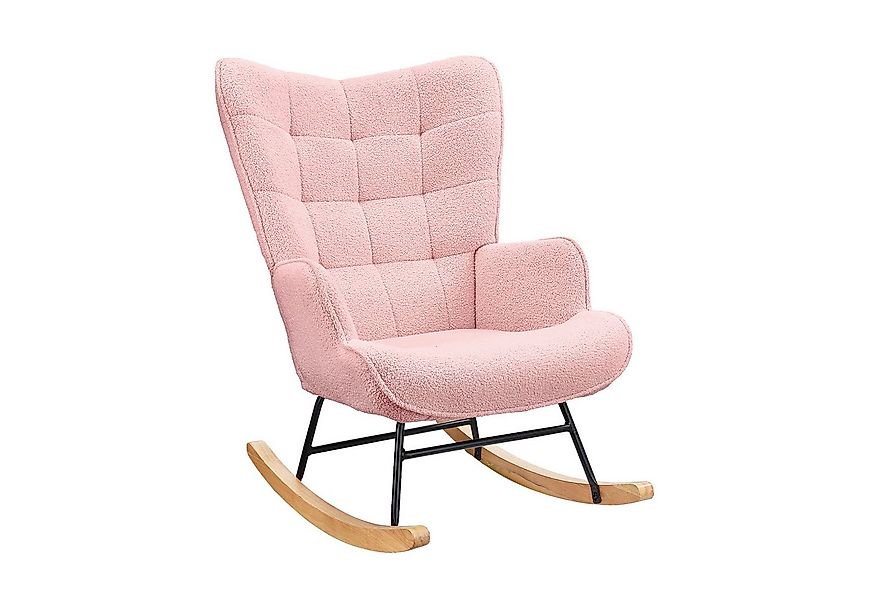 PXloue Schaukelstuhl Stillsessel Relaxsessel Loungesessel, Mit Holzkufen Wo günstig online kaufen