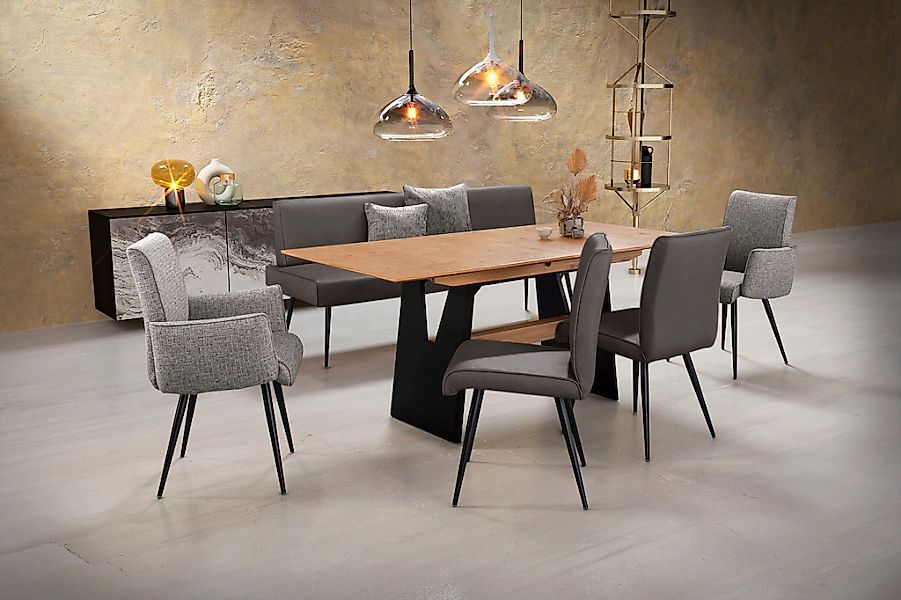 K+W Komfort & Wohnen Essgruppe "Giacomo I" Polsterbank, 2 Stühle und 2 Arml günstig online kaufen
