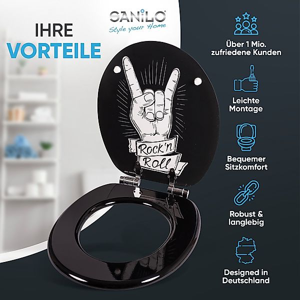 Sanilo WC Sitz mit Absenkautomatik Rock n Roll, Hochwertiger und Stabiler T günstig online kaufen