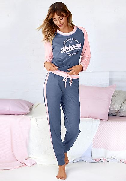Arizona Pyjama, 2 Stk. im College-Look mit Folienprint günstig online kaufen