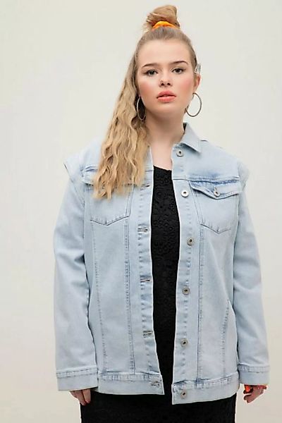 Studio Untold Jeansjacke Jeansjacke oversized Schulter Betonung Hemdkragen günstig online kaufen