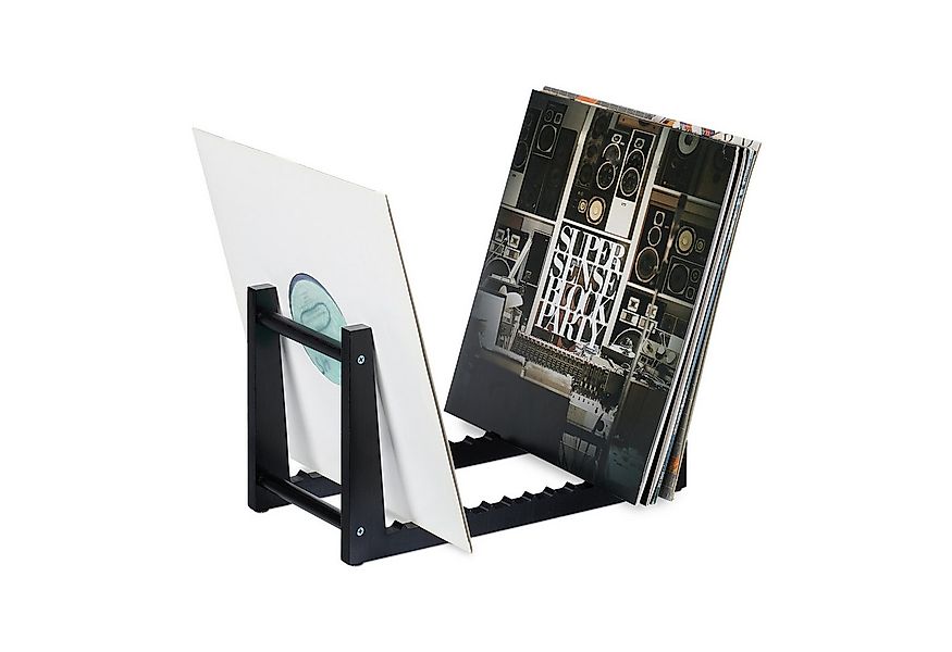 relaxdays Aufbewahrungsbox Schallplatten Ständer schwarz günstig online kaufen