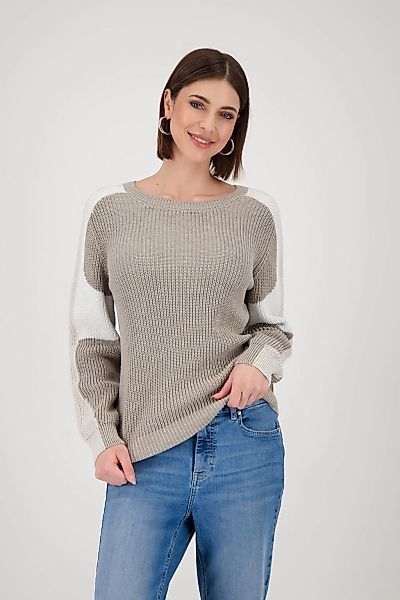 Monari Strickpullover "Pullover Colorblock Perlfang", Mit Rundhalsausschnit günstig online kaufen