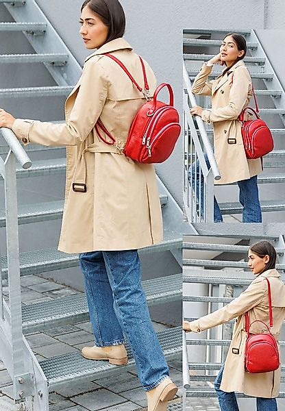 Caspar Cityrucksack Leder Damen Rucksack City Backpack - PREMIUM LINE - Mod günstig online kaufen