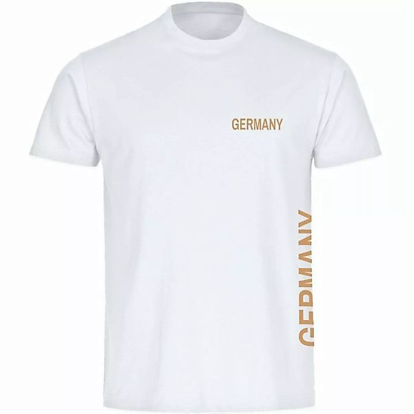 multifanshop T-Shirt Herren Germany - Brust & Seite Gold - Männer günstig online kaufen