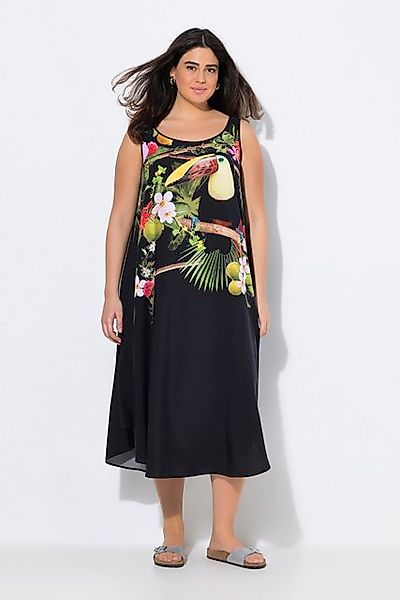 Ulla Popken Maxikleid Midikleid Tukan A-Linie Rundhals ärmellos günstig online kaufen