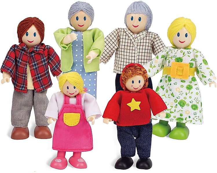 Hape Stoffpuppe Puppenfamilie (Set, 6-tlg) günstig online kaufen