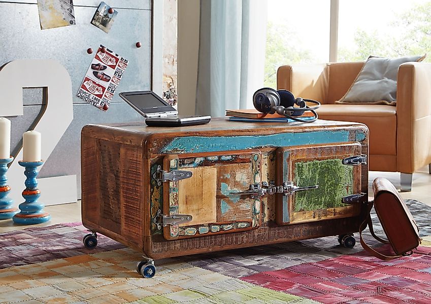 Massivmoebel24 Couchtisch Couchtisch Altholz 90x60x40 mehrfarbig günstig online kaufen