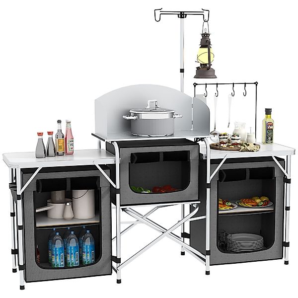 Outsunny Campingtisch klappbar, UV-Schutz, mit 3 günstig online kaufen
