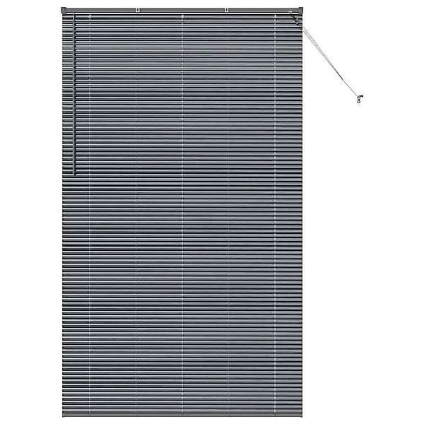 vidaXL Balkenjalousien mit Vorhängen Dunkelgrau 220 x 130 cm Aluminium 4200 günstig online kaufen