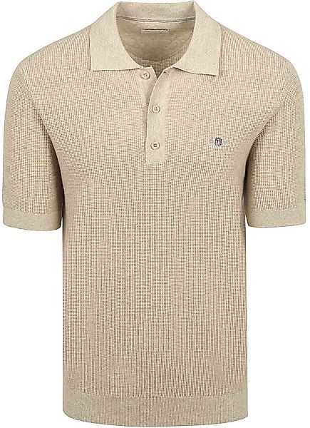 Gant Knitted Poloshirt Beige - Größe XL günstig online kaufen
