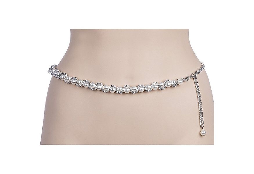 Cassandra Accessoires Kettengürtel Damen Taillenkette Silber - mit Perlen günstig online kaufen
