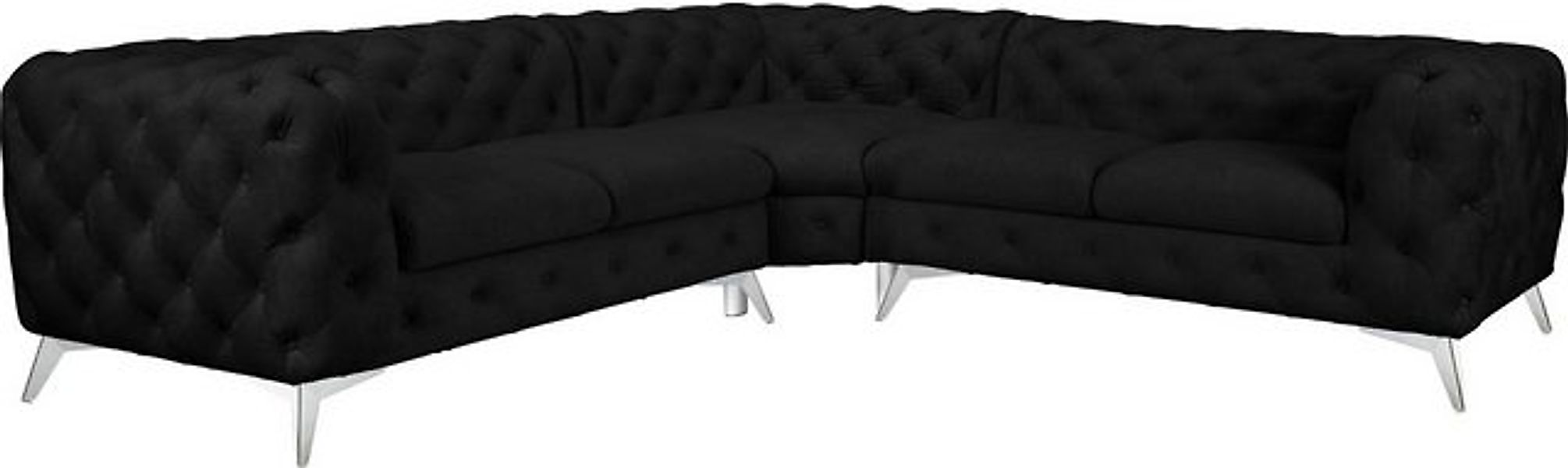 Leonique Chesterfield-Sofa "Ecksofa GLYNIS L-Form mit Wellenunterfederung, günstig online kaufen