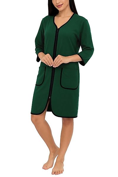 Aquarti Damenbademantel Damen Bademantel Morgenmantel Reißverschluss Hausma günstig online kaufen
