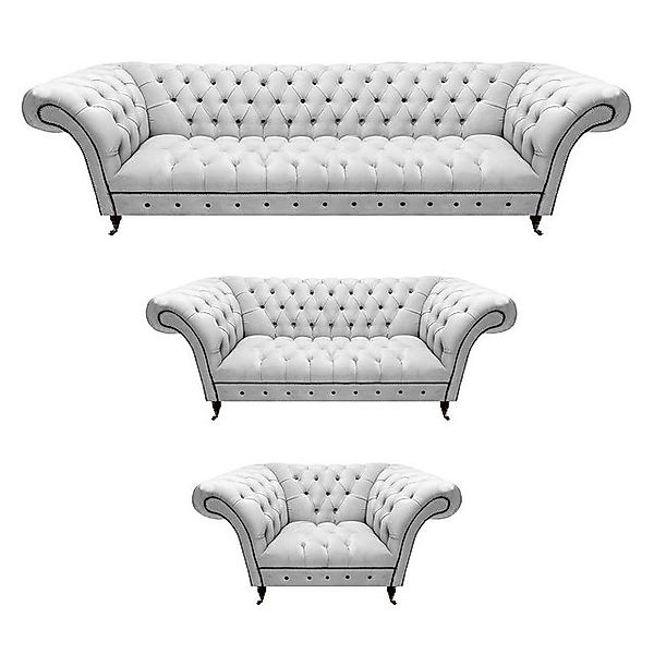 JVmoebel Chesterfield-Sofa Design Sofa Komplett 3tlg Modern Polstersofa Sof günstig online kaufen