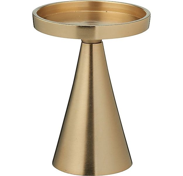 Koopmann Dekoteller Kerzenteller auf Zylinderfuß - mattgold - ca. 13 cm hoc günstig online kaufen