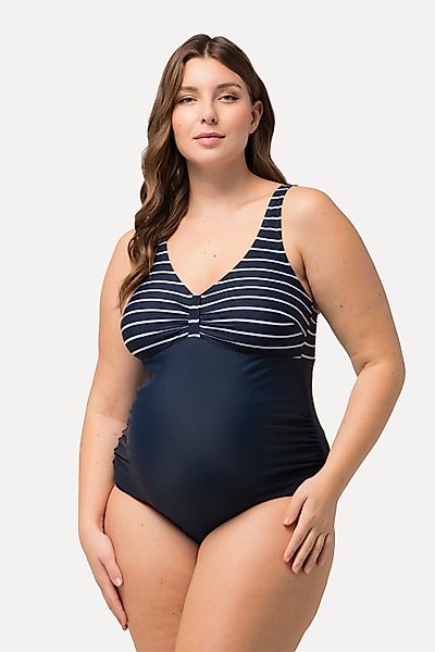 Ulla Popken Badeanzug Bellieva-Badeanzug Streifen Umstandsmode günstig online kaufen