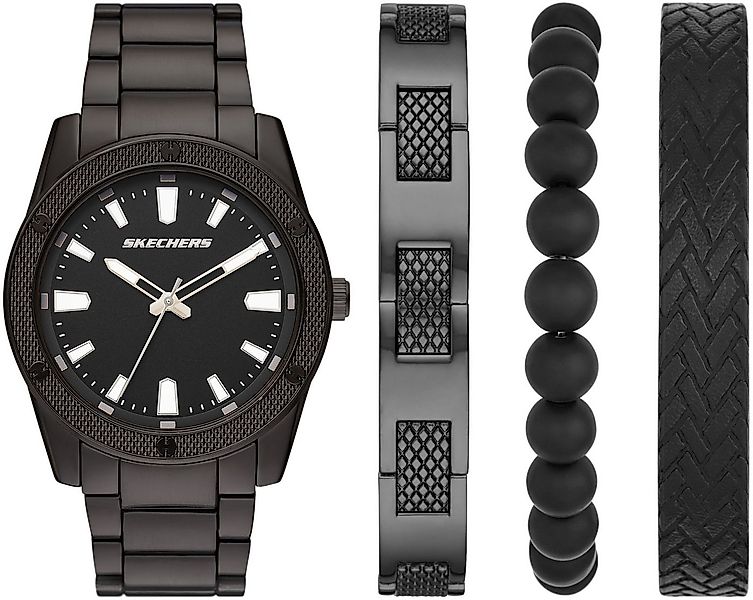 Skechers Quarzuhr KNURLING BRACELET SET SR9078, (Set, 4-tlg., mit 3 Schmuck günstig online kaufen