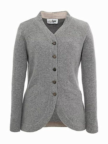 AlpSpur Strickfleecejacke Strickjacke LISA 11 grau melange günstig online kaufen