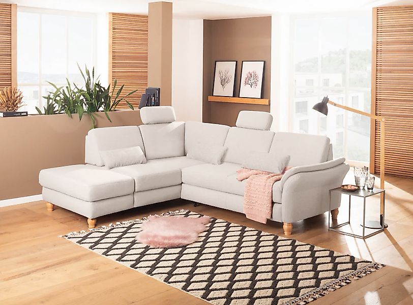 Home affaire Ecksofa "Palace L-Form" incl. Sitztiefenverstellung, wahlweise günstig online kaufen