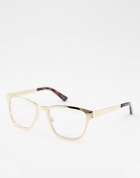 Quay – Brille mit Blaulichtfilter und Rahmen in Gold und Schwarz-Goldfarben günstig online kaufen